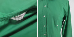 Vintage 60s Forest Green Button Down Blouse Ship n Shore S
