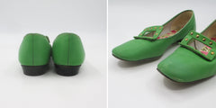 Vintage Green Studded Buckle MOD Flats 7