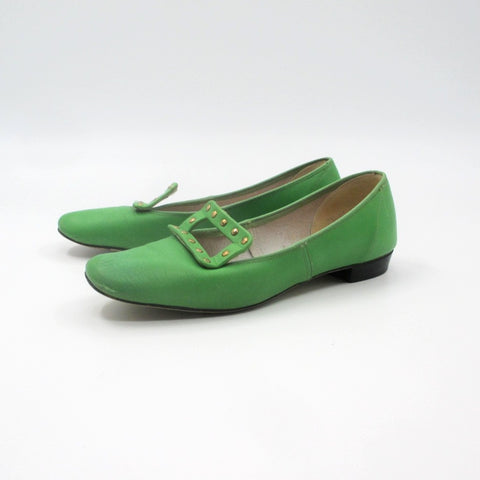 Vintage Green Studded Buckle MOD Flats 7