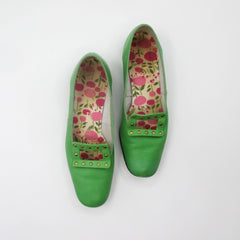 Vintage Green Studded Buckle MOD Flats 7