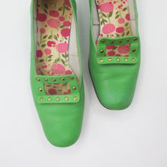 Vintage Green Studded Buckle MOD Flats 7