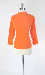 Vintage 60s Bright Orange Nylon Top L