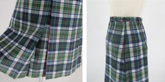 Vintage 60's Plaid A-line Skirt S