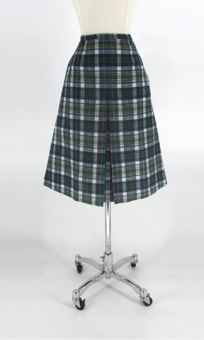 Vintage 60's Plaid A-line Skirt S