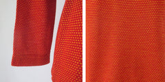 Vintage 70s Red Yellow Polka Dots Turtleneck Knit Top M