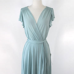 vintage 70s 40s seafoam sheer green blue gown dress Jodi T bodice detail