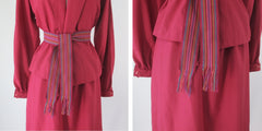 Vintage 70s Cranberry Blazer and Skirt Set M