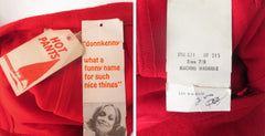 Vintage 70s Red Skirted Hot Pants Deadstock S
