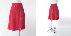 Vintage 70s Red Skirted Hot Pants Deadstock S