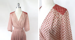 Vintage 70s Ombre Sheer Wrap Dress S