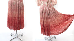 Vintage 70s Ombre Sheer Wrap Dress S