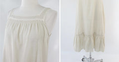 Vintage 70s Soft Tan Dress & Matching Lace Top Set M