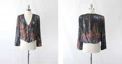 Vintage 70s Jack Bryan Sequined Evening Jacket L