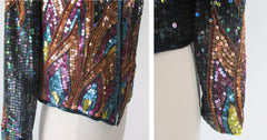 Vintage 70s Jack Bryan Sequined Evening Jacket L