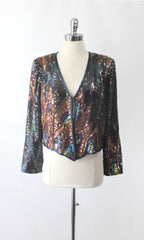 Vintage 70s Jack Bryan Sequined Evening Jacket L