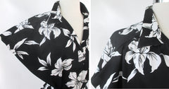 Vintage 80s Black White Lilly Shift Dess L / XL