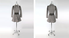 Vintage 60s 70s Brown Plaid Top & Mini Skirt Set S