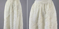 Vintage 70's Antique White Lace Bohemian Maxi Skirt • One size