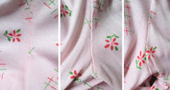 Vintage 70s Pink Floral Mini Dress Long Sleeve XS Petite Jrs