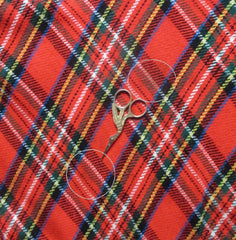 Vintage 70s Classic Red Tartan Plaid A-line Maxi Skirt L