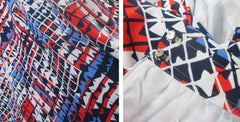 Vintage 70s Red Blue White Abstract A-line Maxi Skirt XXS