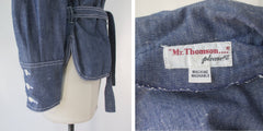 Vintage 70s Denim Chambray Belted Jacket S