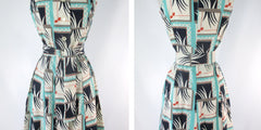 Vintage 70s Geometric Deco Sundress Dress Deadstock S