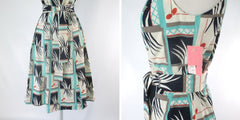 Vintage 70s Geometric Deco Sundress Dress Deadstock S