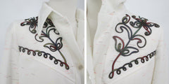 Vintage 70s Western Style Embroidered Rickey Jacket Pants Suit S