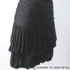 vintage 80s black bubble hem silver sequins goddess draped party dress skirting