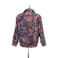 vintage 80s Lilli Ann Collection quilted paisley silk windbreaker jacket light coat large back