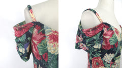 vintage 80s full skirt tea garden dress Ashley cottagecore  dress sleeve