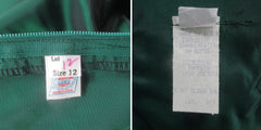 Vintage 80s 90s Emerald Green Sharkskin Taffeta Party Dress M