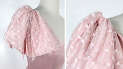 Vintage 80s Pink Satin Gunne Sax Party Dress XS