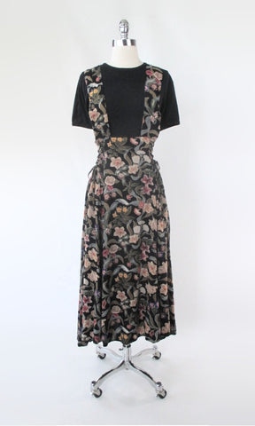 Vintage 90s Corset Side Floral Grunge Skirt L