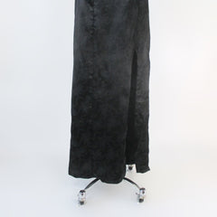 vintage 90s black satin sweetheart party dress gown holiday special occasion hem