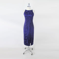 vintage 90s purple long party dress gown evening special occasion front