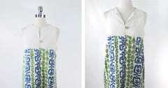Vintage 60's McInerny Mid Century Print Hawaiian Maxi Dress M