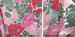 Vintage 60's 50s Pink Floral Big Bow Party Dress S