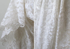 Vintage 60's White Lace Full Length Wedding Dress Gown S