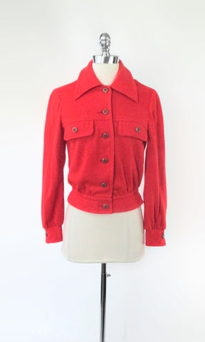 Vintage 70's Bright Red Ricky Jacket S