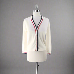 Vintage 60s Classic Red White Blue Cardigan M