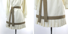 Vintage 60s Pleated Hem Mini Party Dress S