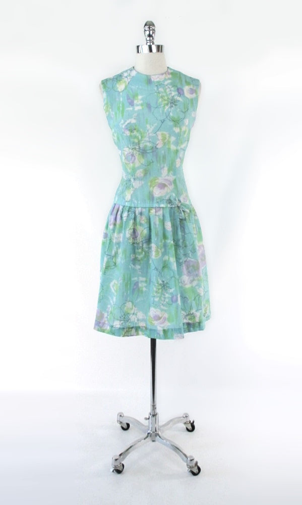 Vintage 60s Floral Button Back Day Dress M Bombshell Bettys Vintage Vintage 60s Floral Button Back Day Dress M Bombshell Bettys Vintage