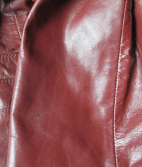 Vintage 70s Oxblood Leather Trench Coat S - Bombshell Bettys Vintage