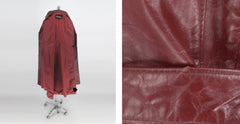 Vintage 70s Oxblood Leather Trench Coat S - Bombshell Bettys Vintage