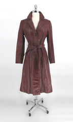 Vintage 70s Oxblood Leather Trench Coat S - Bombshell Bettys Vintage