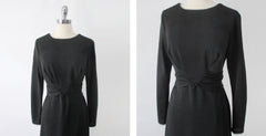 Vintage 70s Rhinestone Trim Evening Dress Maxi Gown L