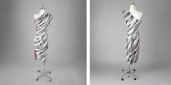 Vintage 70s Fredericks Of Hollywood One Shoulder Zebra Party Dress