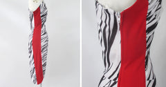 Vintage 70s Fredericks Of Hollywood One Shoulder Zebra Party Dress